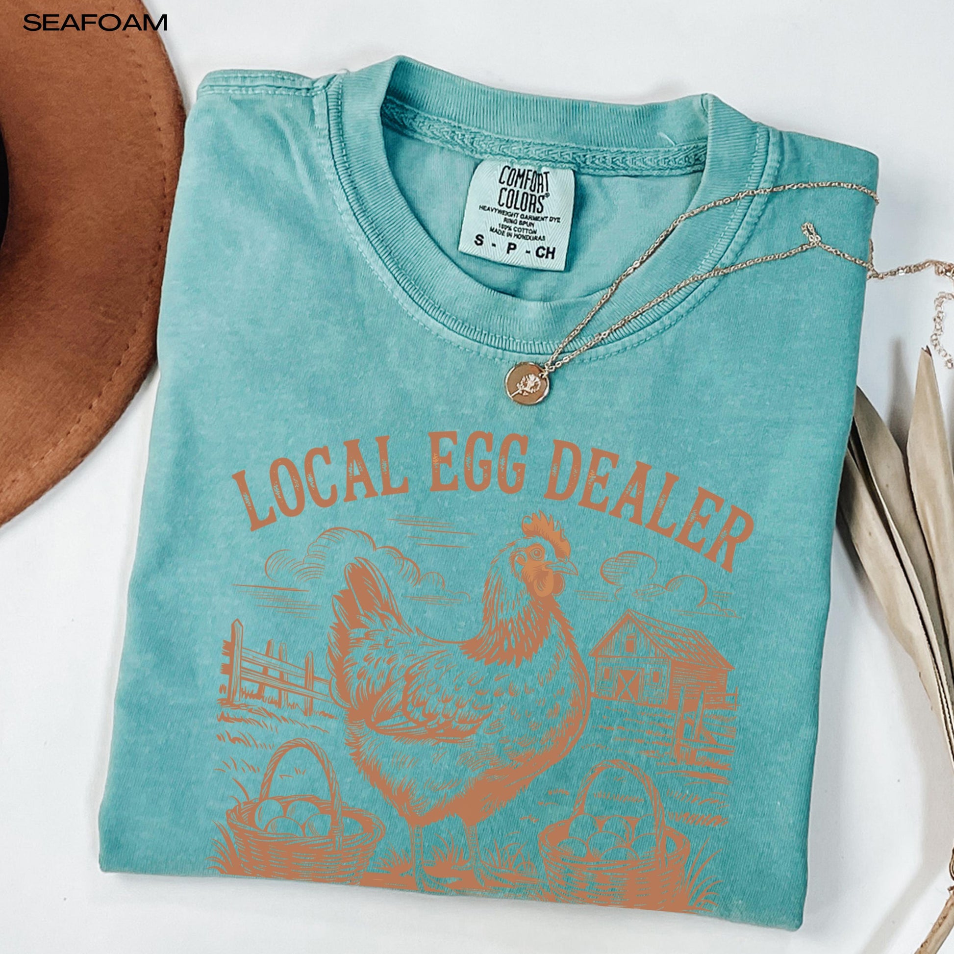 Local egg dealer comfort colors 1717 seafoam t-shirt for women