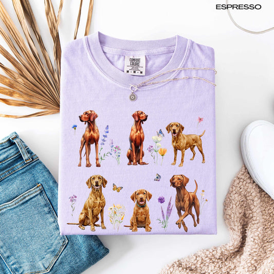 Wildflower Hungarian Vizsla dog comfort colors 1717 shirt orchid