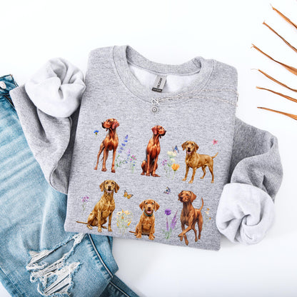 Wildflower Hungarian Vizsla Dog Shirt, vizsla mom sweatshirt, viszla gift, summer dog, pet mama gift, sister birthday gift, vizsla dad