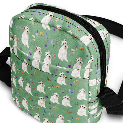 Cottagecore Schnauzer Crossbody Bag for Women & Youth, Miniature schnauzer gifts, dog mom shoulder bag, dog owner birthday gift, belly bag