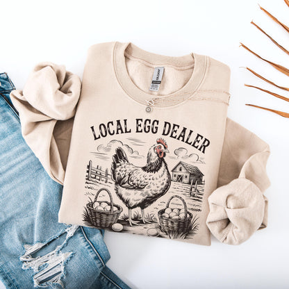 Local egg dealer sweatshirt in color sand for women