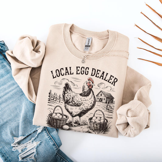 Local egg dealer sweatshirt in color sand for women