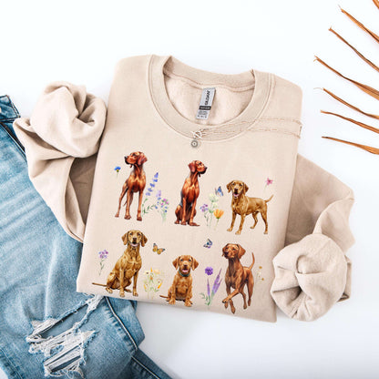 Wildflower Hungarian Vizsla Dog Shirt, vizsla mom sweatshirt, viszla gift, summer dog, pet mama gift, sister birthday gift, vizsla dad