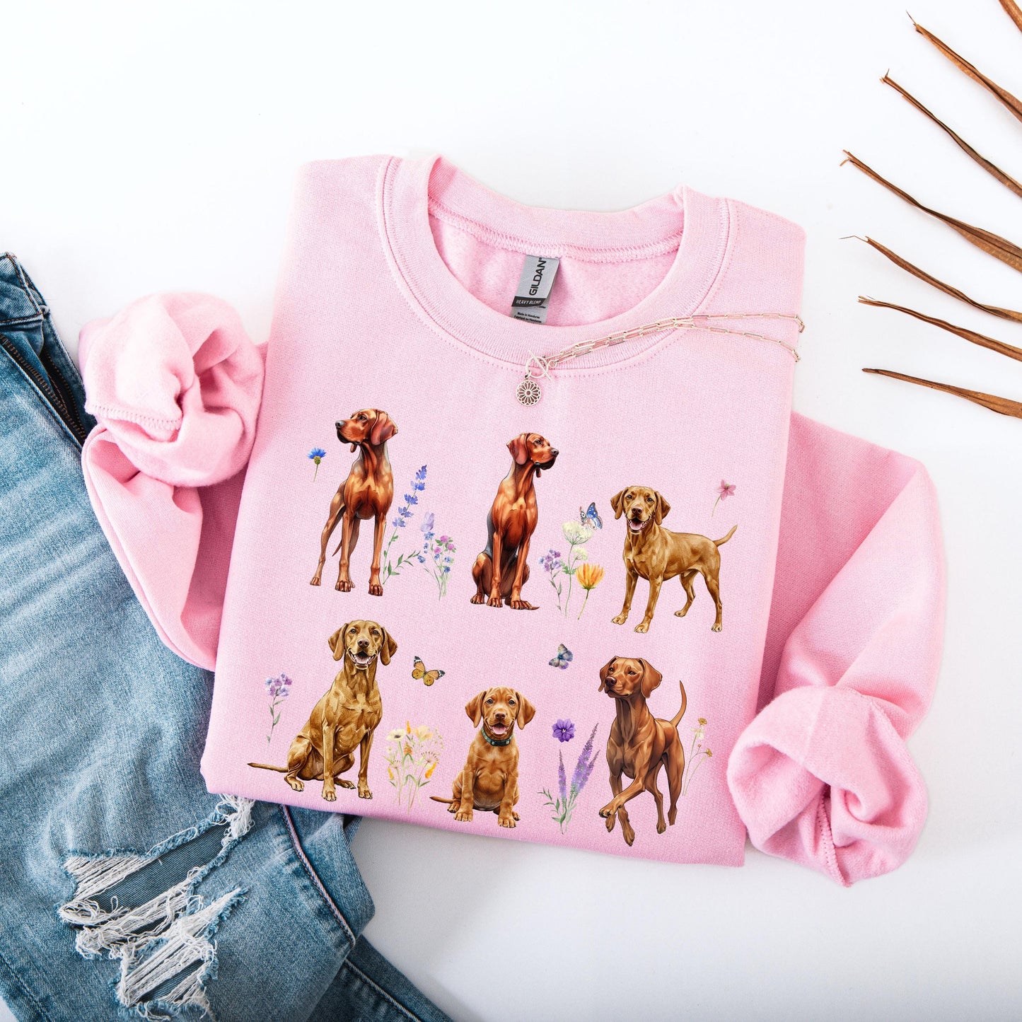 Wildflower Hungarian Vizsla Dog Shirt, vizsla mom sweatshirt, viszla gift, summer dog, pet mama gift, sister birthday gift, vizsla dad
