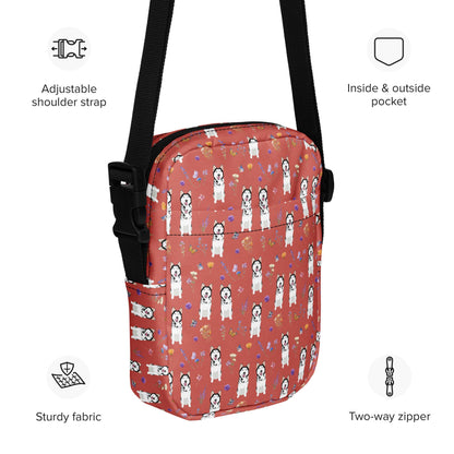 Cottagecore Siberian Husky Crossbody Bag for Women & Youth, husky gifts, dog mom shoulder bag, dog owner birthday gift, belly bag
