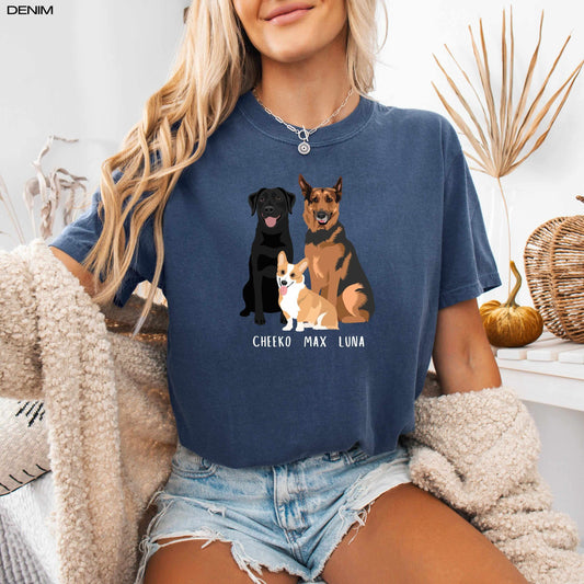 Mix & Match Dog Owner T-Shirt, personalized dog mom sweatshirt, golden retriever, german shepherd, doberman, golden retriever, labrador tee
