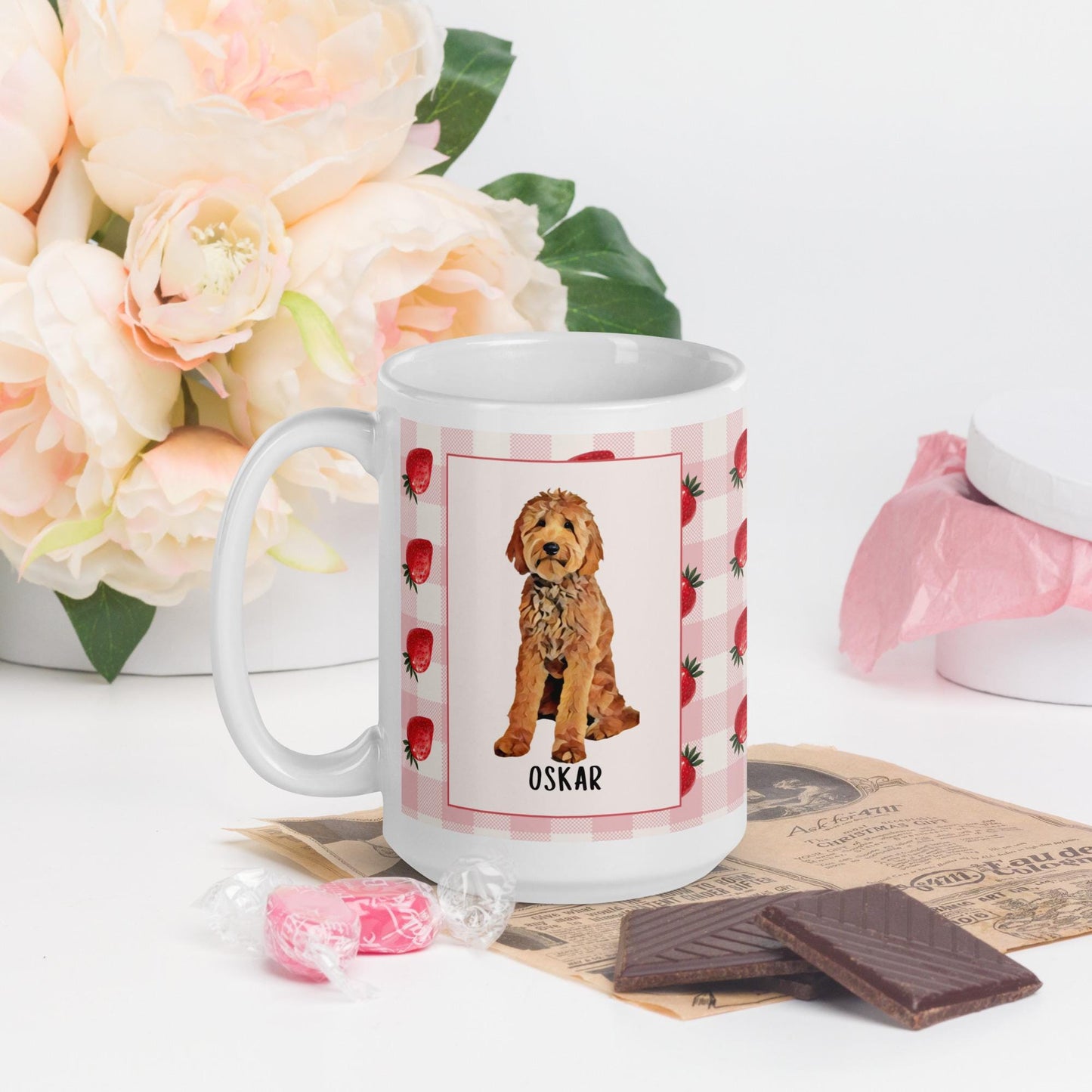 Strawberry Summer Goldendoodle Mug | 15oz