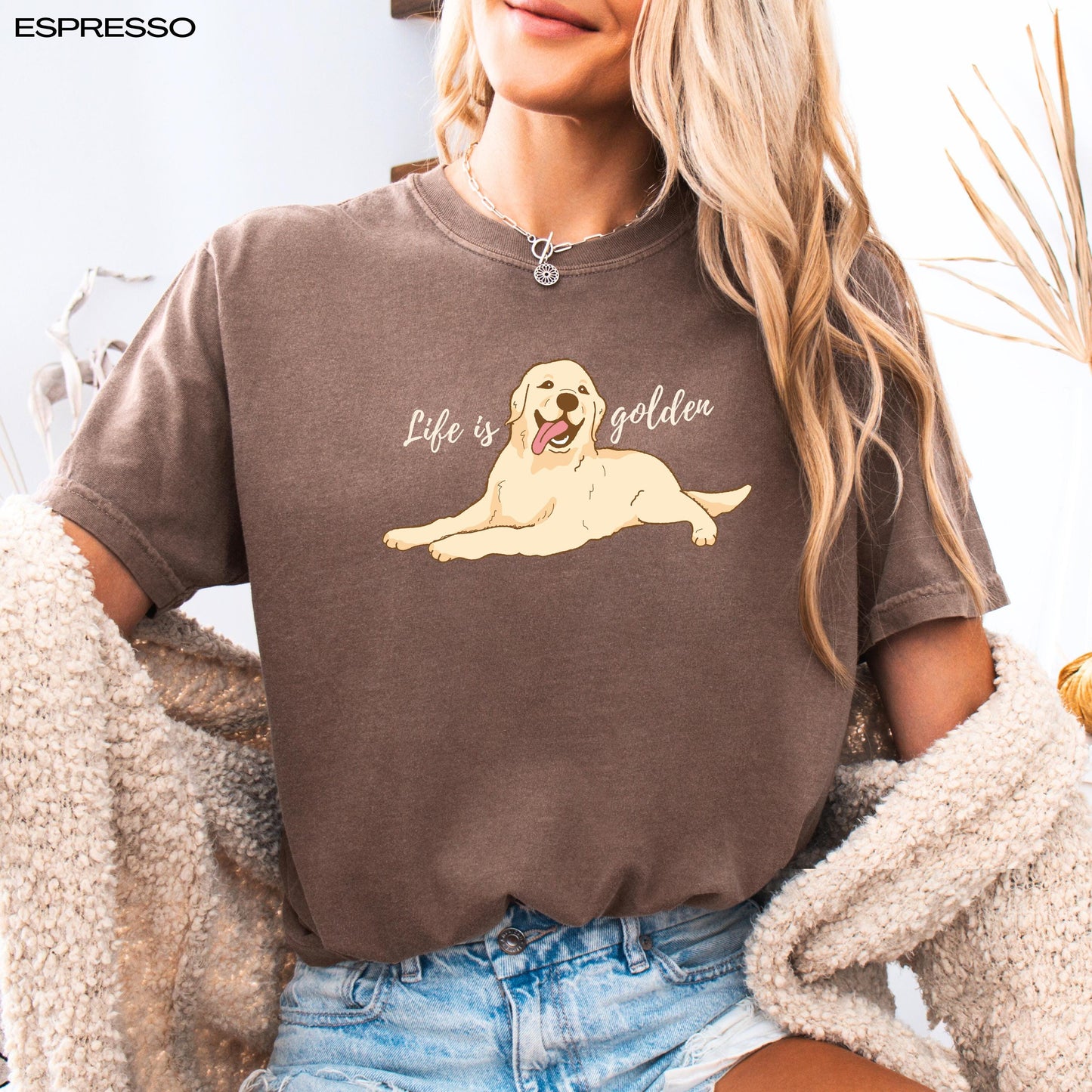 Life Is Golden T-shirt | Golden Retriever Mom Sweatshirt