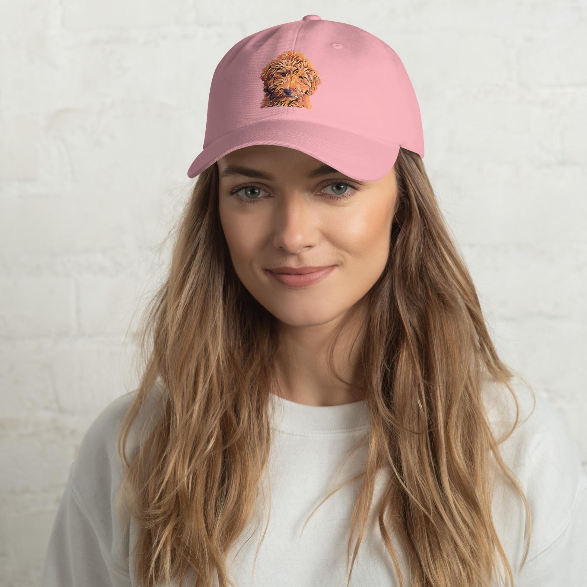 Red Goldendoodle Hat Unisex, DTF Printing, doodle mama gift, mini poodle hat, red Labradoodle dad hat, red poodle hat, apricot doodle hat
