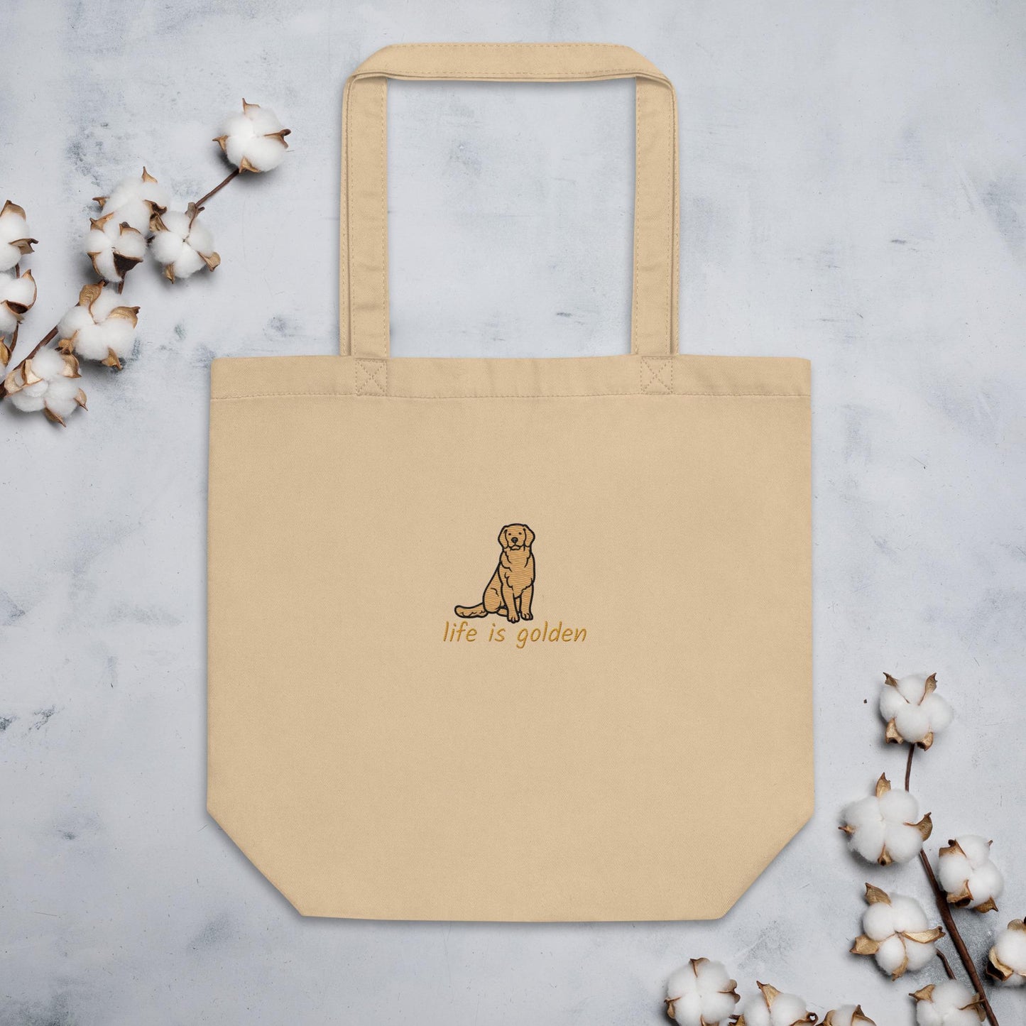Life Is Golden Retriever Tote Bag | Organic Cotton