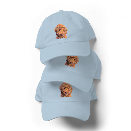 Red Goldendoodle Hat Unisex, DTF Printing, doodle mama gift, mini poodle hat, red Labradoodle dad hat, red poodle hat, apricot doodle hat