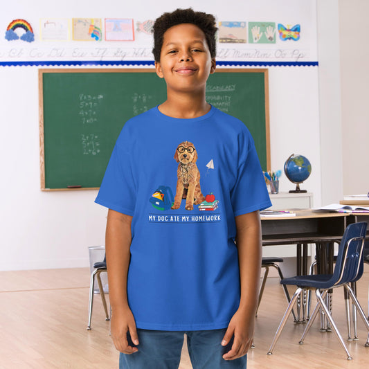 My Dog Ate My Homework Goldendoodle Youth Back To School T-Shirt