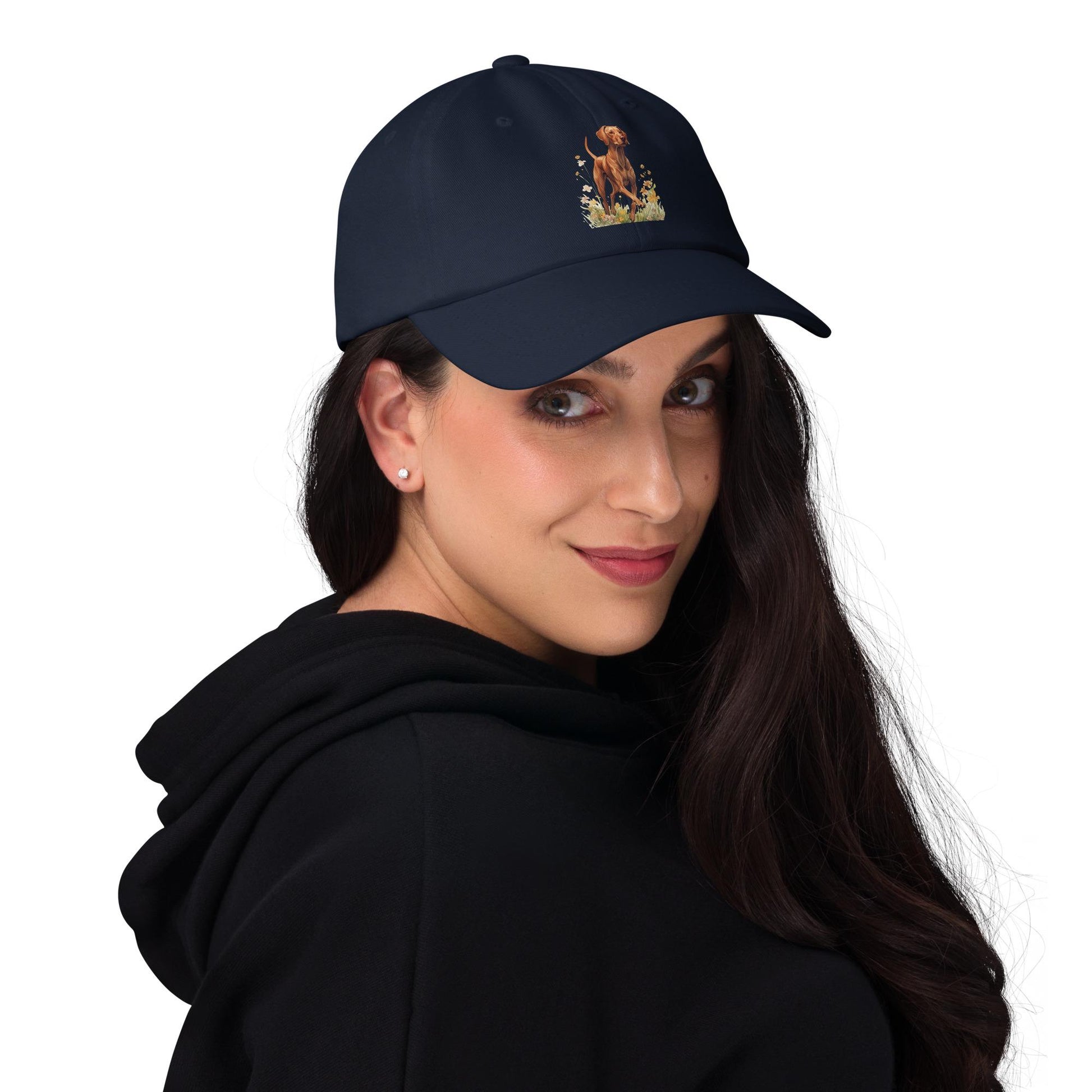 Vizsla Wildflower Hat in color navy