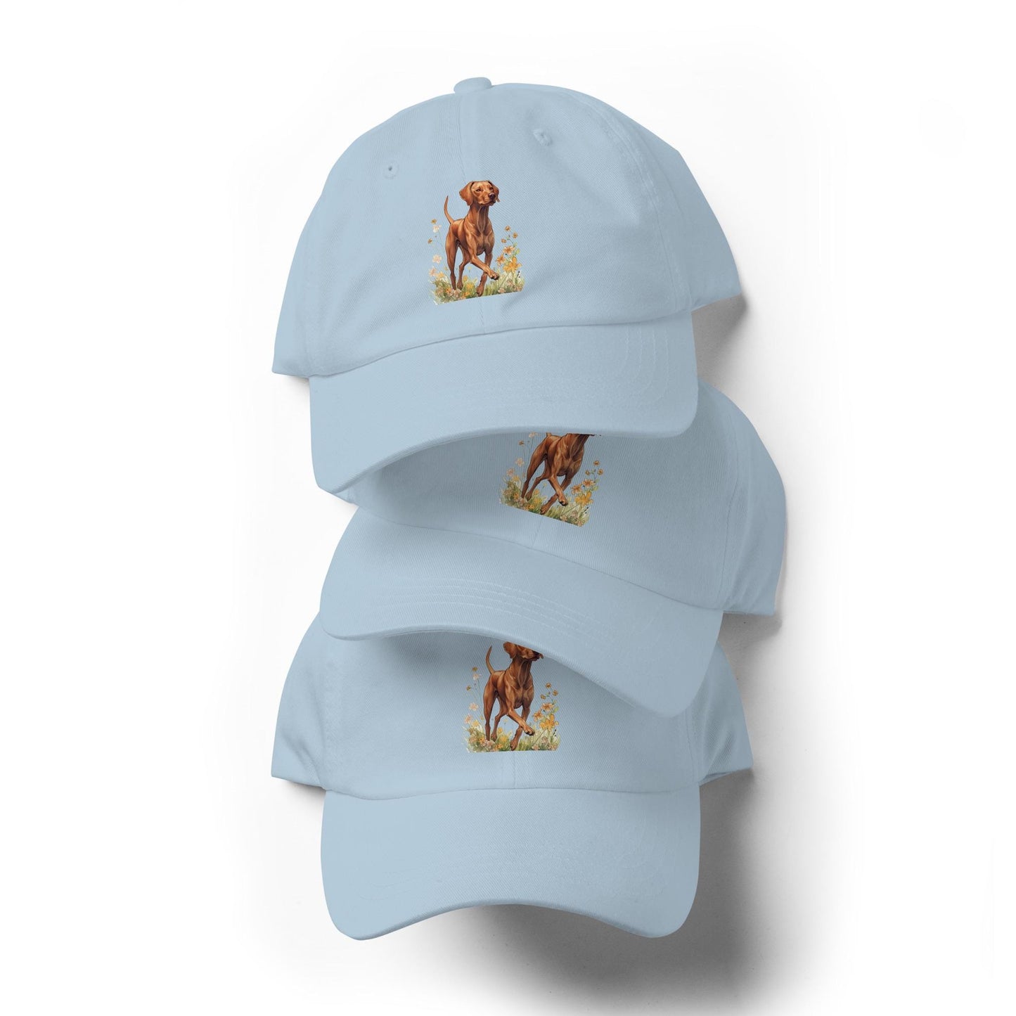 Vizsla Wildflower Hat in color light blue