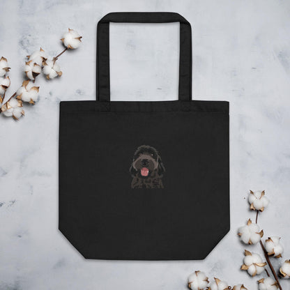 Black Golden Doodle Tote Bag | Embroidered | Organic Cotton