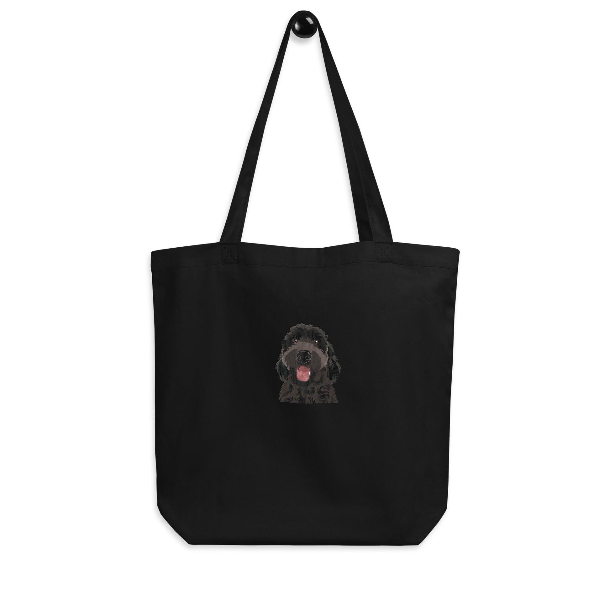 Black Golden Doodle Tote Bag | Embroidered | Organic Cotton