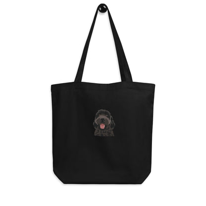 Black Golden Doodle Tote Bag | Embroidered | Organic Cotton