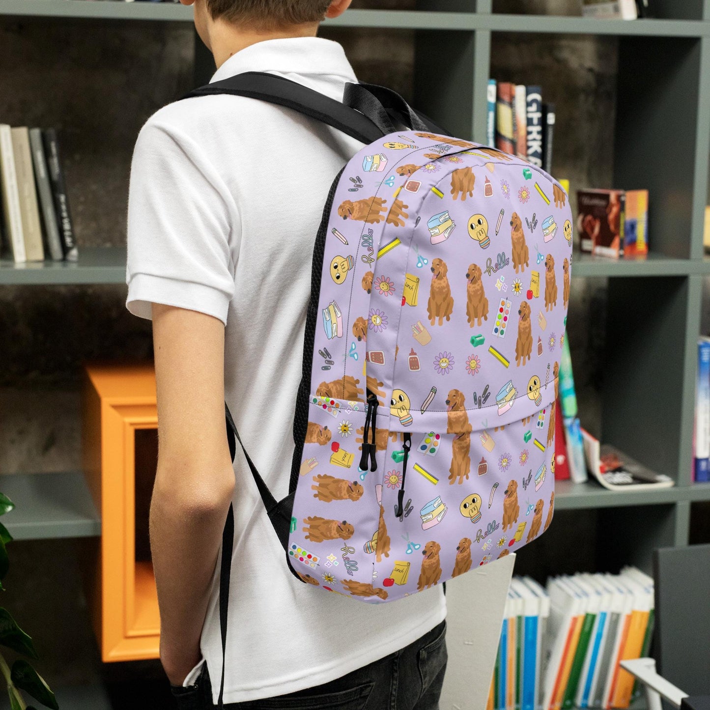 Back To School Golden Retriever Backpack | Daughter School Supplies
