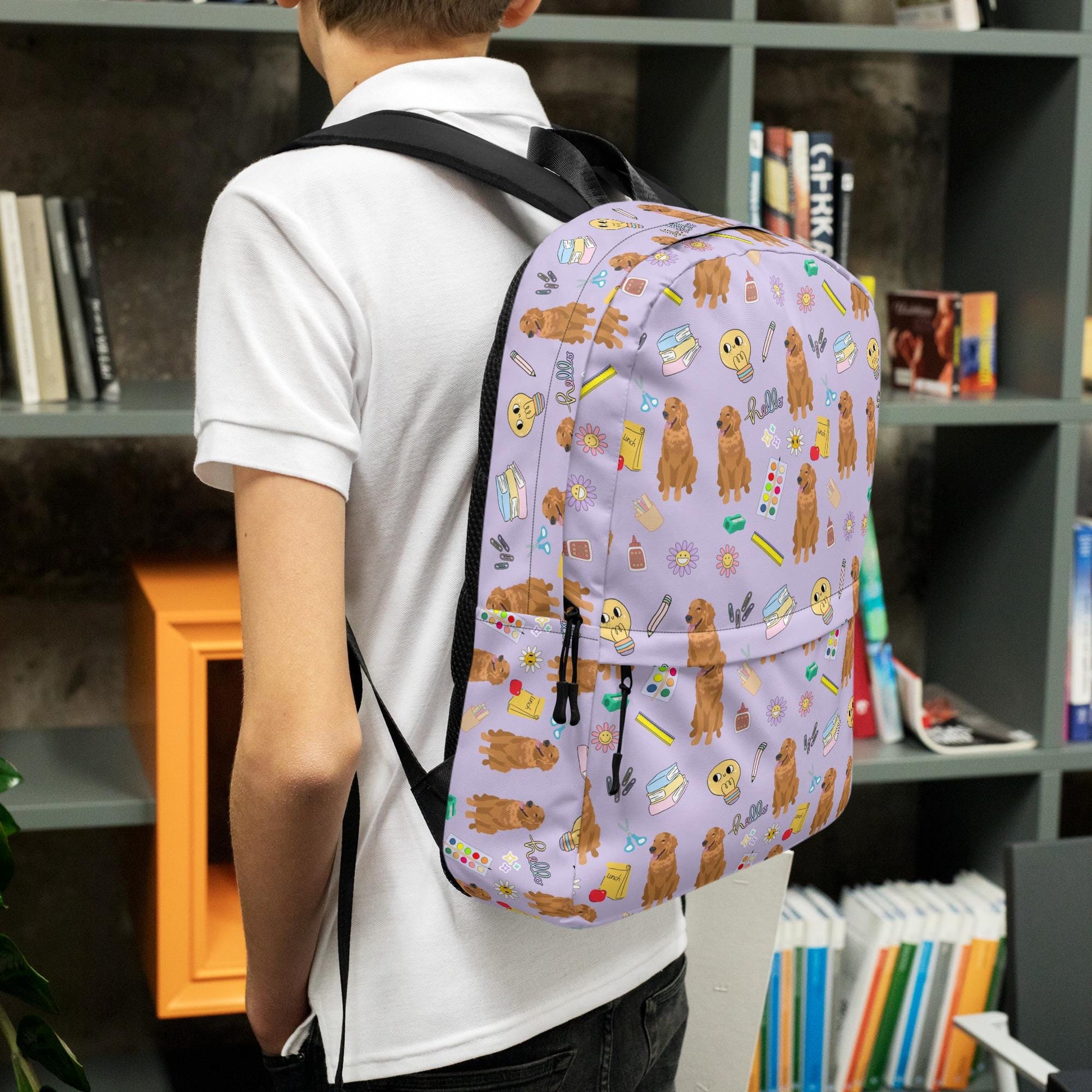 Back To School Golden Retriever Backpack | Daughter School Supplies