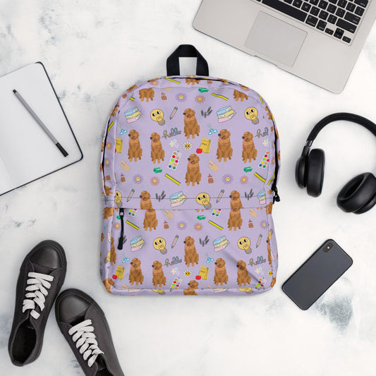Back To School Golden Retriever Backpack | Daughter School Supplies