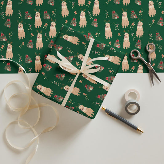 Christmas Golden Retriever Wrapping Paper