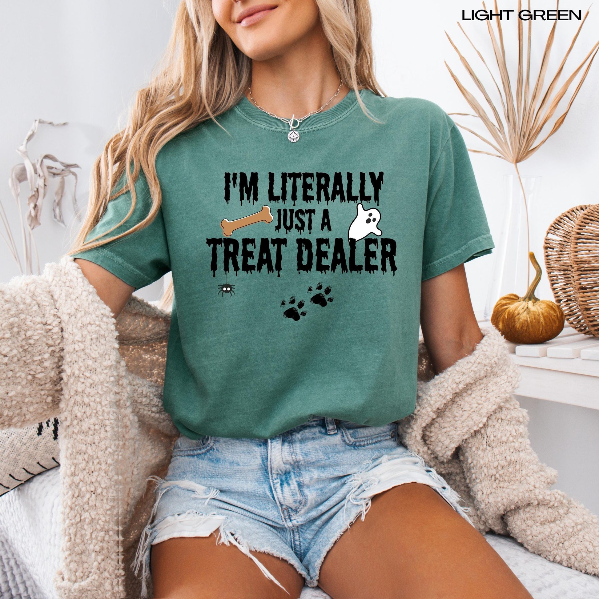 I'm Literally Just A Treat Dealer Shirt | Halloween Dog Mom Sweatshirt | Small - 3XL