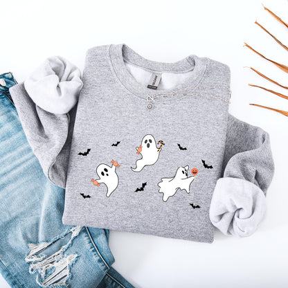 Candy Ghost Sweatshirt | Spooky Halloween Gift | S - 3XL - Unique Gifts For Dog Lovers | Love Dogs Gifts