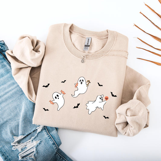 Candy Ghost Sweatshirt | Spooky Halloween Gift | S - 3XL - Unique Gifts For Dog Lovers | Love Dogs Gifts
