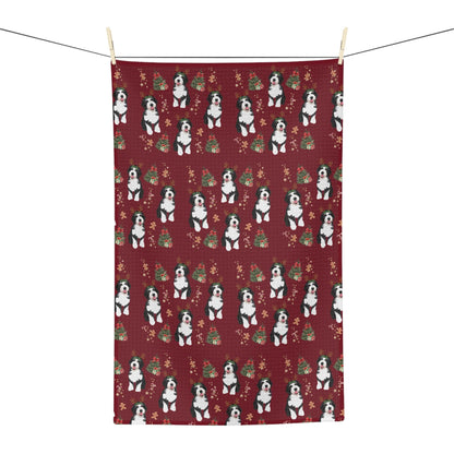 Christmas Bernedoodle Kitchen Towel | Dog Tea Towel | 8 Color Options - Unique Gifts For Dog Lovers | Love Dogs Gifts