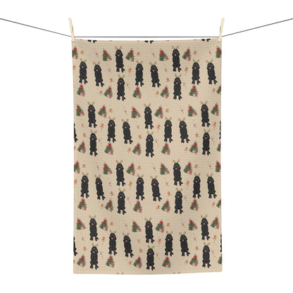 Christmas Black Goldendoodle Kitchen Towel | 8 Color Options - Unique Gifts For Dog Lovers | Love Dogs Gifts