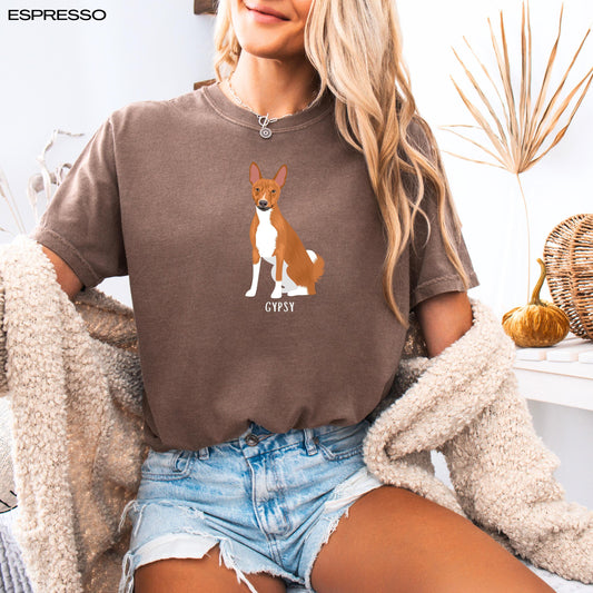 Personalized Basenji Sweatshirt | Basenji Lover Gift featuring a stylish image of a Basenji illustration.