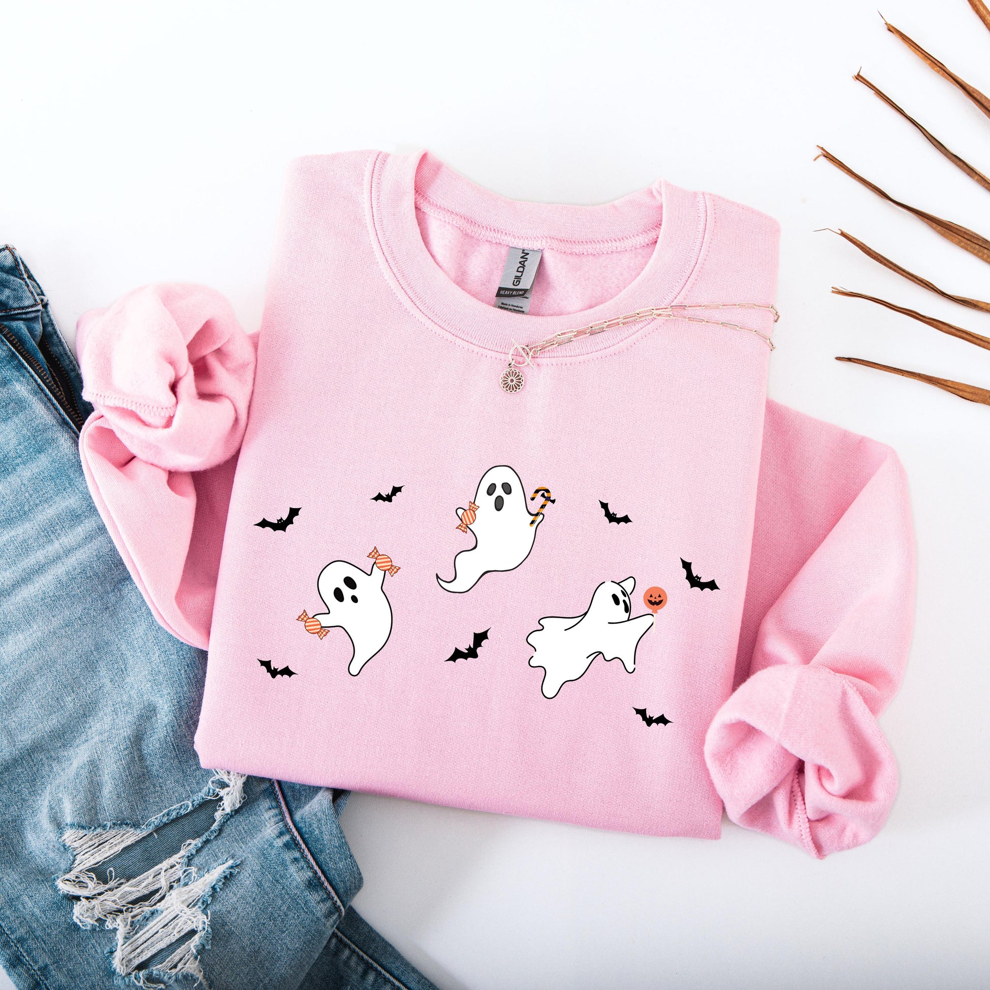 Candy Ghost Sweatshirt | Spooky Halloween Gift | S - 3XL - Unique Gifts For Dog Lovers | Love Dogs Gifts