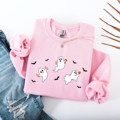 Candy Ghost Sweatshirt | Spooky Halloween Gift | S - 3XL - Unique Gifts For Dog Lovers | Love Dogs Gifts