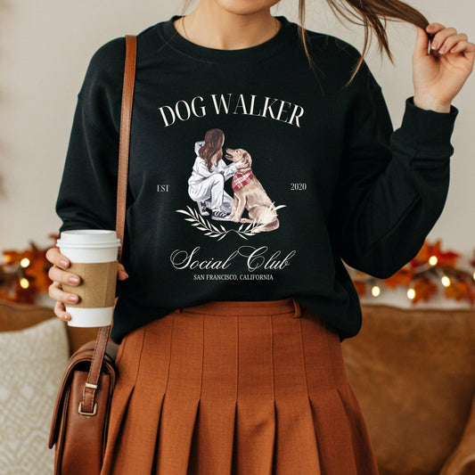 Dog Walker Social Club Sweatshirt for a dog mom