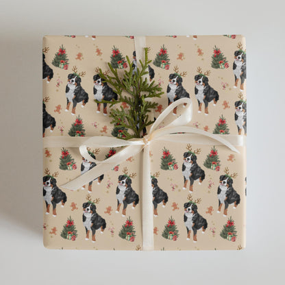 Christmas Bernese Mountain Dog Wrapping Paper Sheets