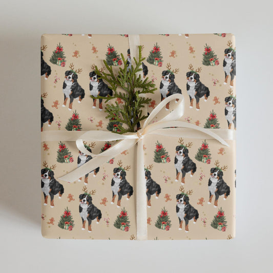 Christmas Bernese Mountain Dog Wrapping Paper Sheets