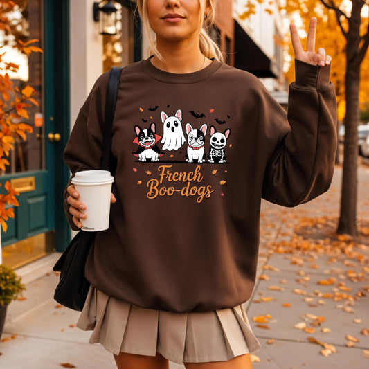 Halloween French Bulldog Sweatshirt: Fall Ghost Boo Dog Mom Gift