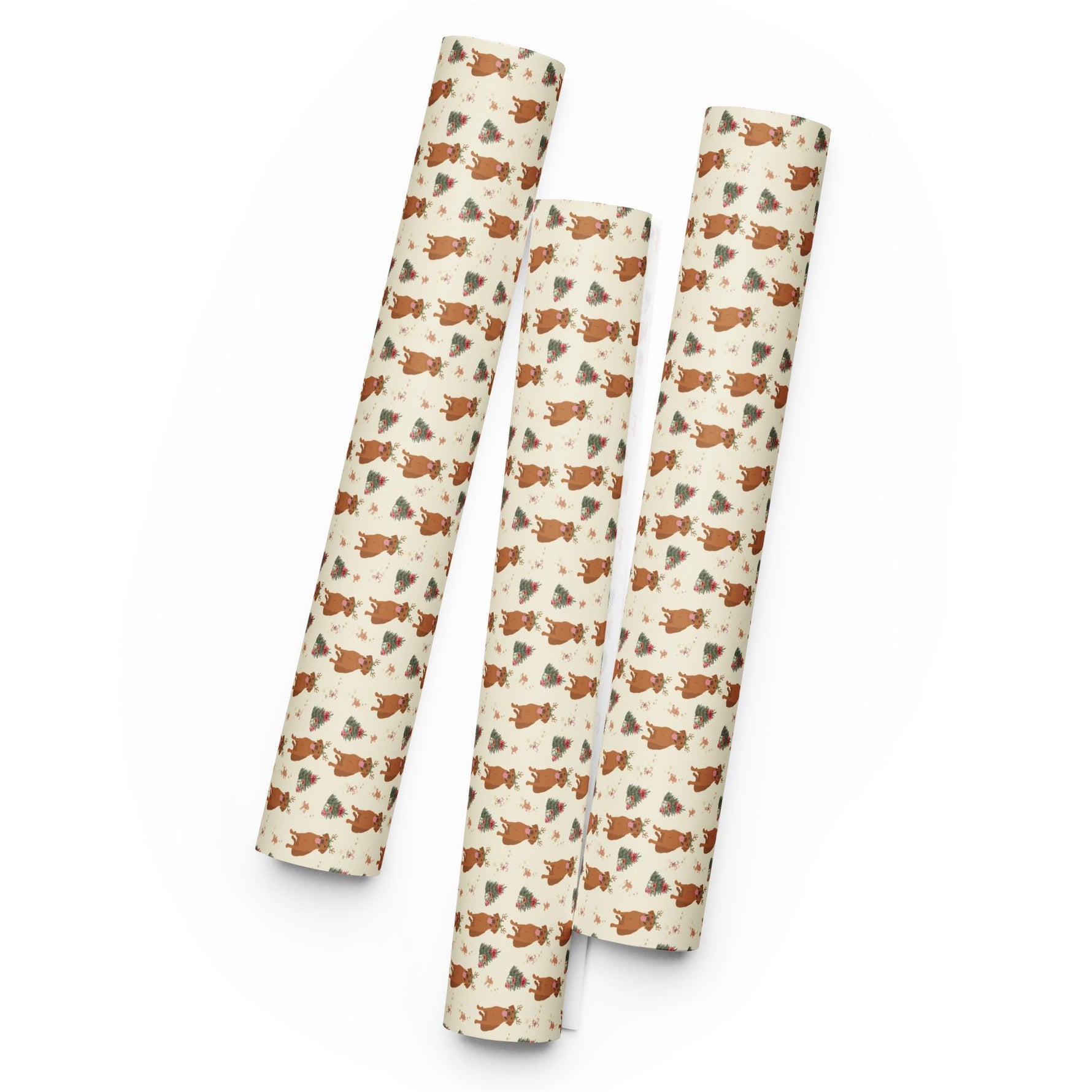 Christmas Red Fox Labrador Wrapping Paper Sheets: 3