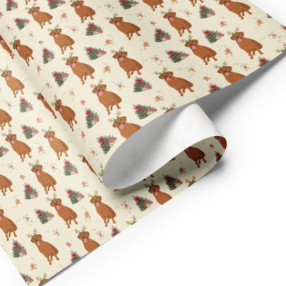 Christmas Red Fox Labrador Wrapping Paper Sheets: 3