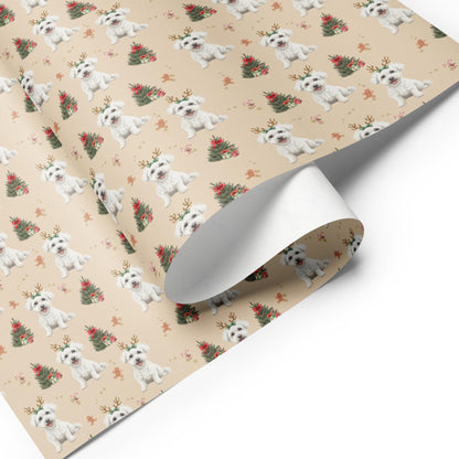 Christmas Bichon Frise Wrapping Paper