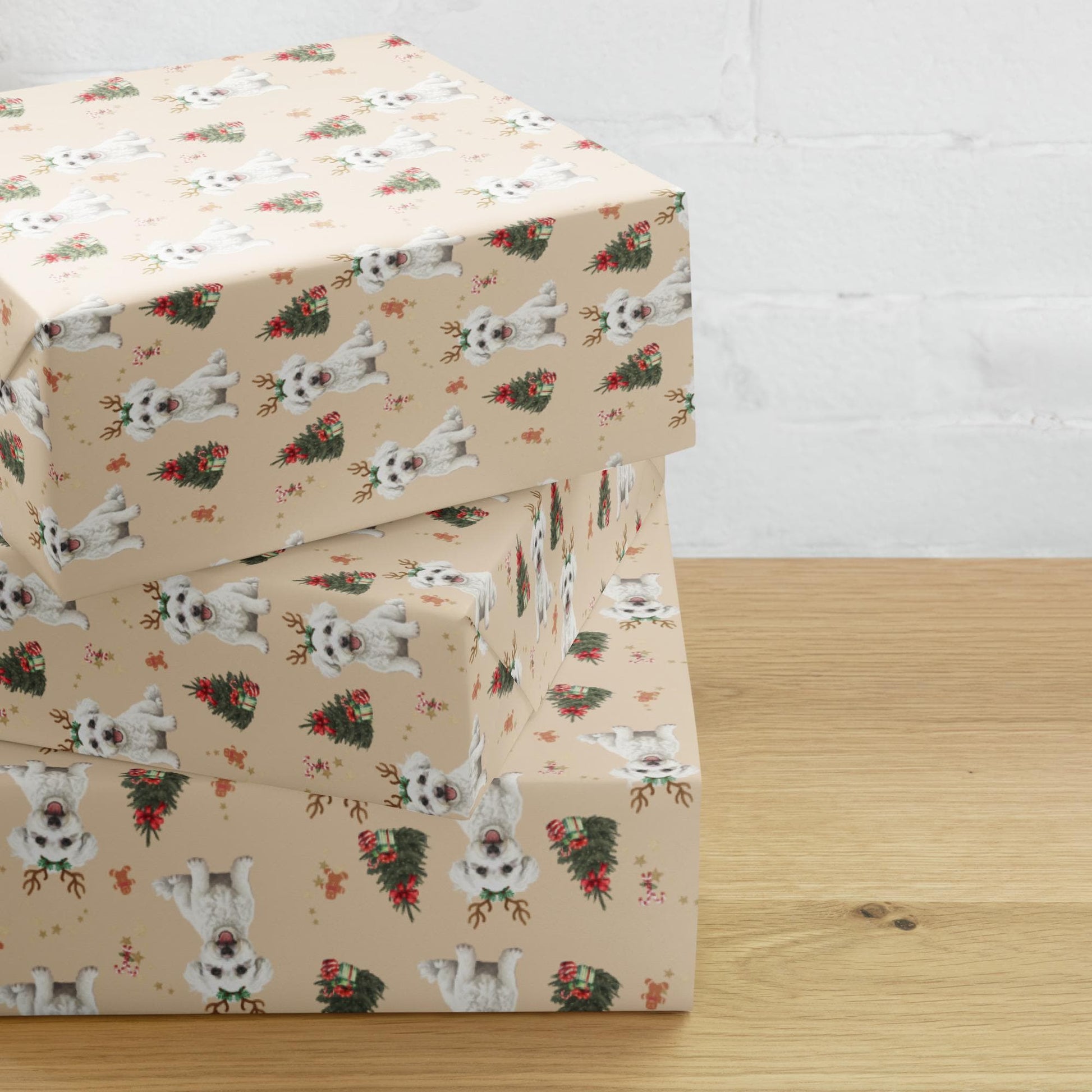 Christmas Bichon Frise Wrapping Paper