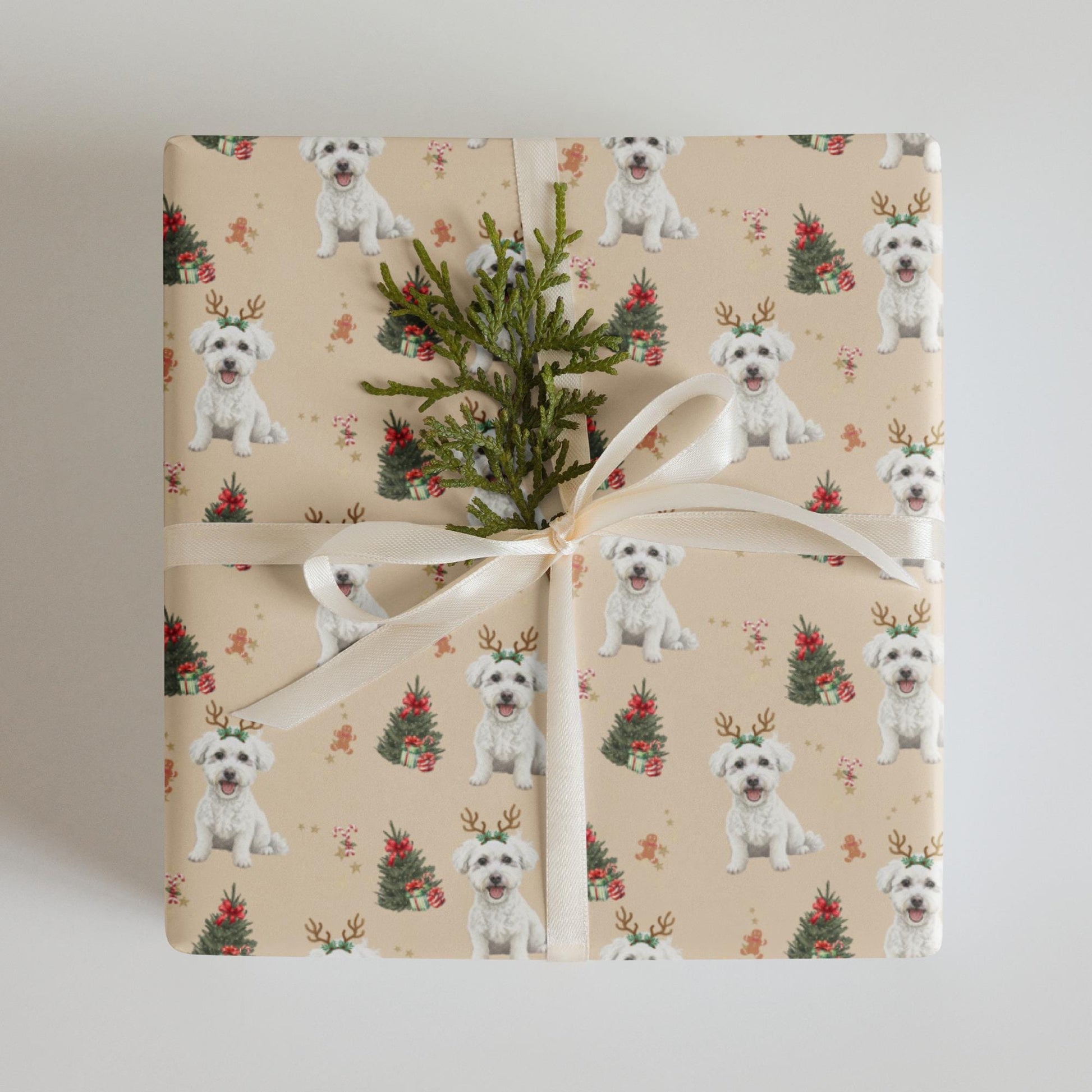 Christmas Bichon Frise Wrapping Paper