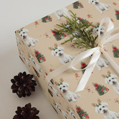 Christmas Bichon Frise Wrapping Paper