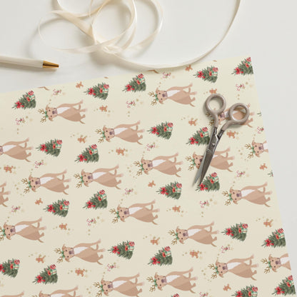 Christmas Smiling Pitbull Wrapping Paper