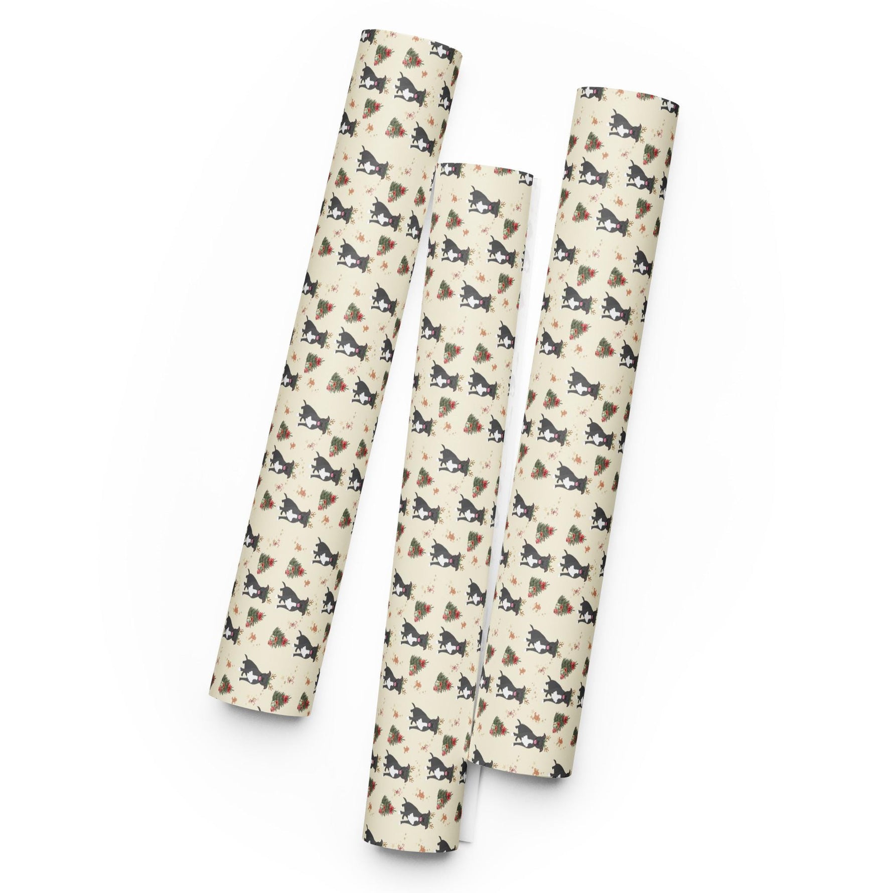 Christmas Gray Pitbull Wrapping Paper