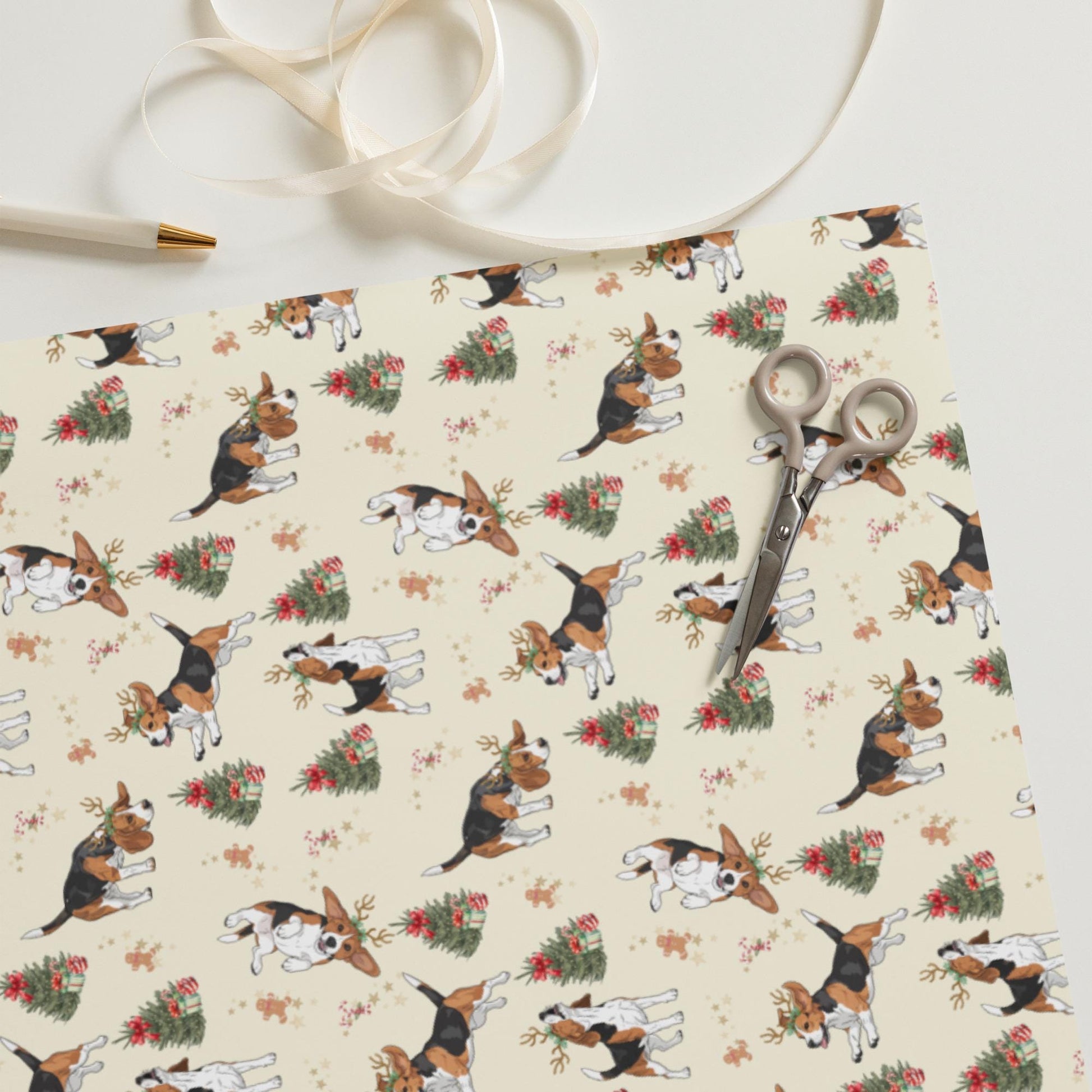 Christmas Beagle Wrapping Paper