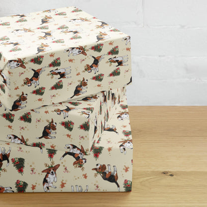 Christmas Beagle Wrapping Paper