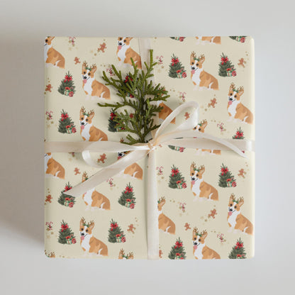 Christmas Fawn Corgi Wrapping Paper