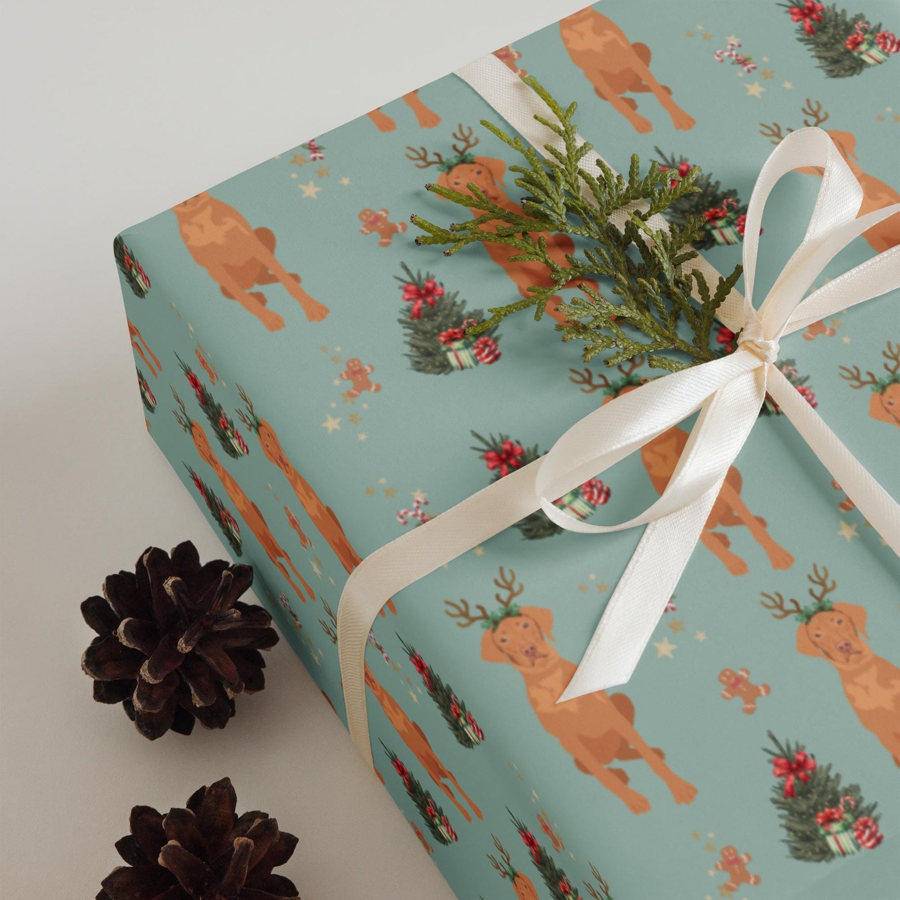 Christmas Vizsla Wrapping Paper:Set of 3 | Hungarian Viszla Gift