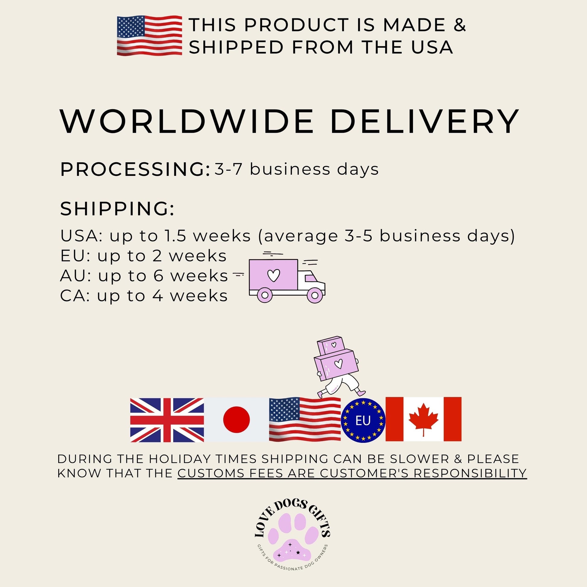 Love Dogs Gifts Personalized dog mom gift store with worldwide shipping